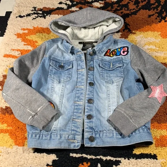 Cool Kid, VIGOSS, patchy, denim hoodie!! - Picture 2 of 13
